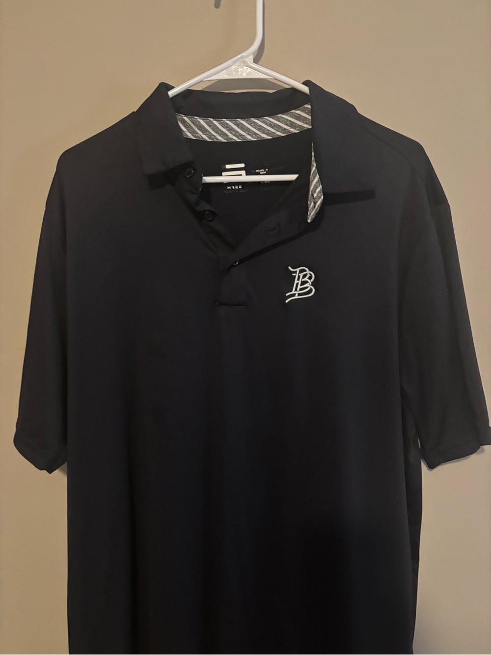 Men's Branded Bills Golf Shirt Black Short-Sleeve Polo Shirt with 'B' Logo